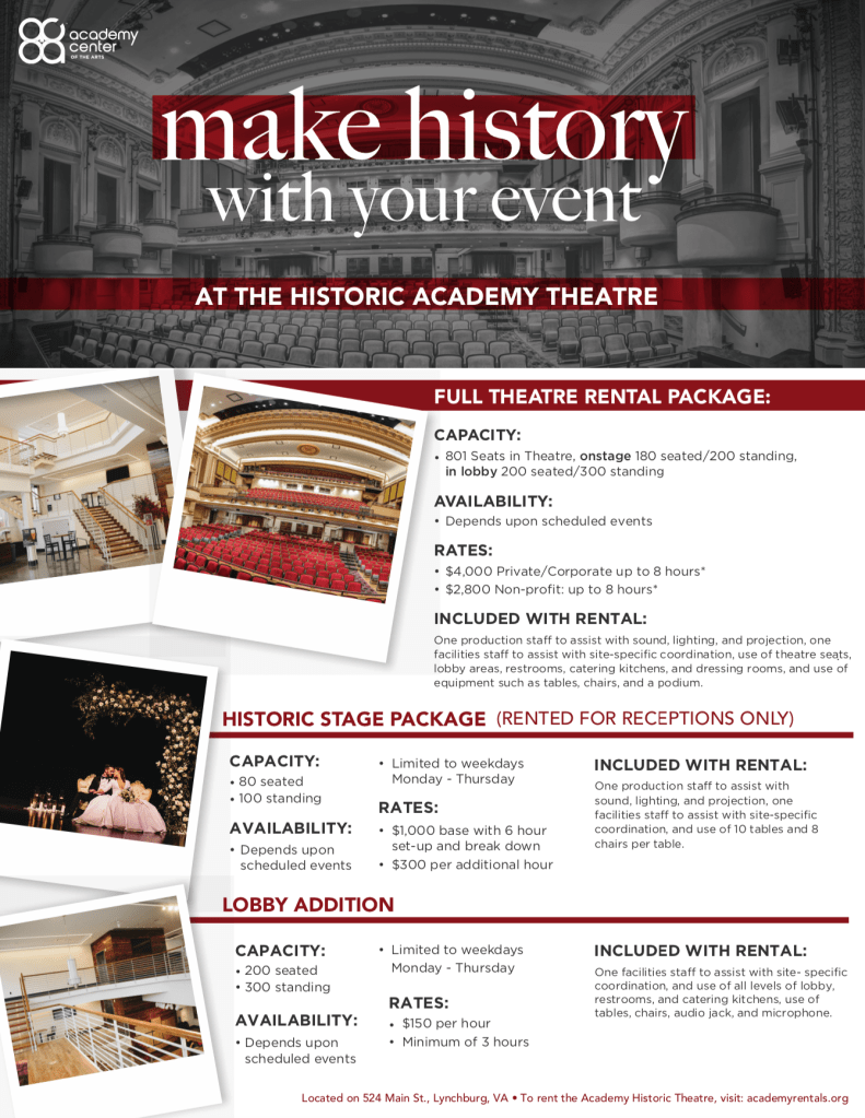 Historic Theatre Rental Flyer